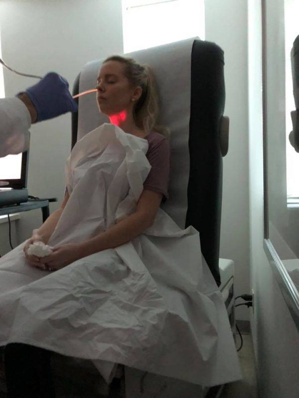 Leah during one of her many medical procedures over the past four years