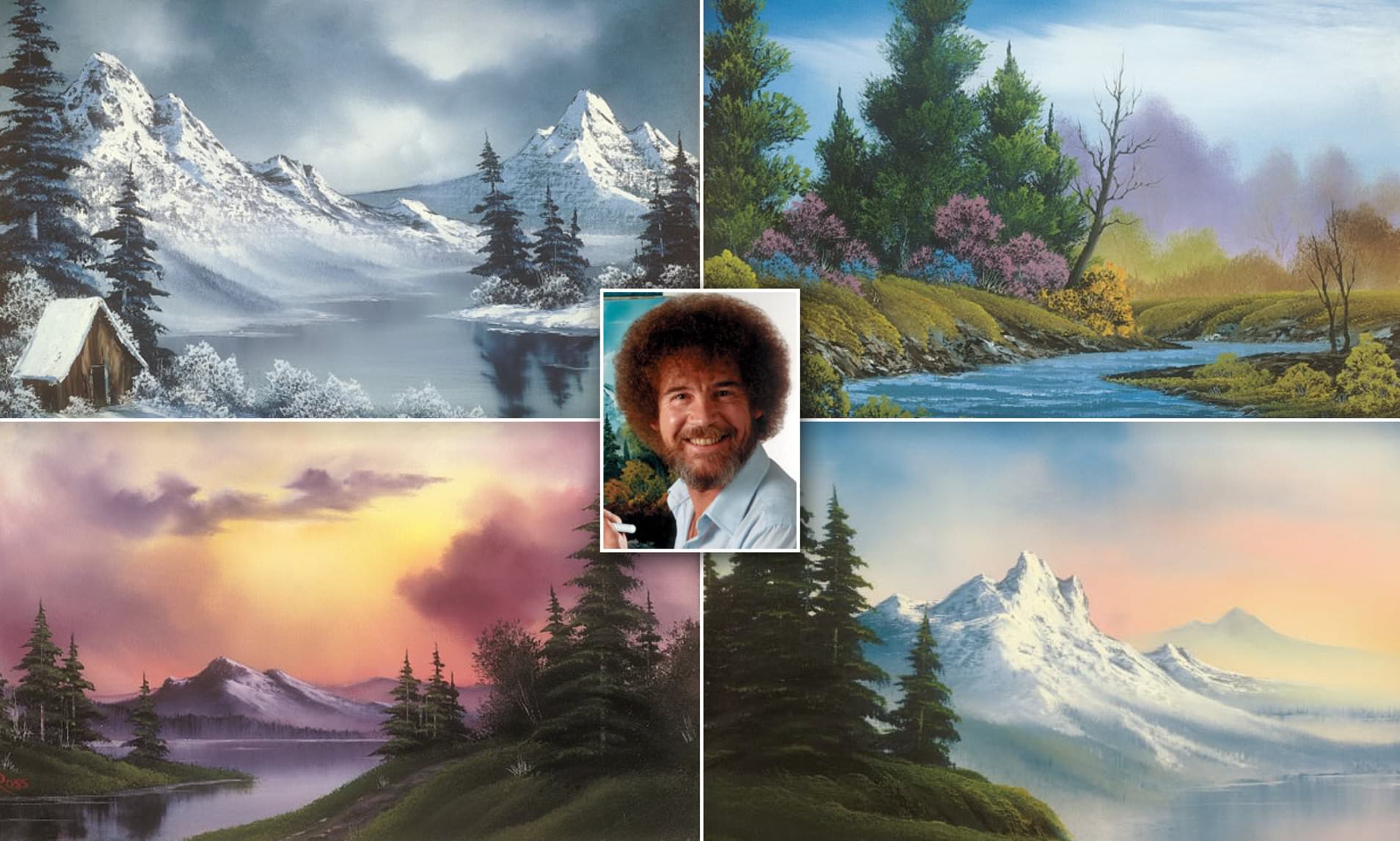 Bob Ross' Artwork Is To Be Exhibited Outside Of His Studio For The Ver...